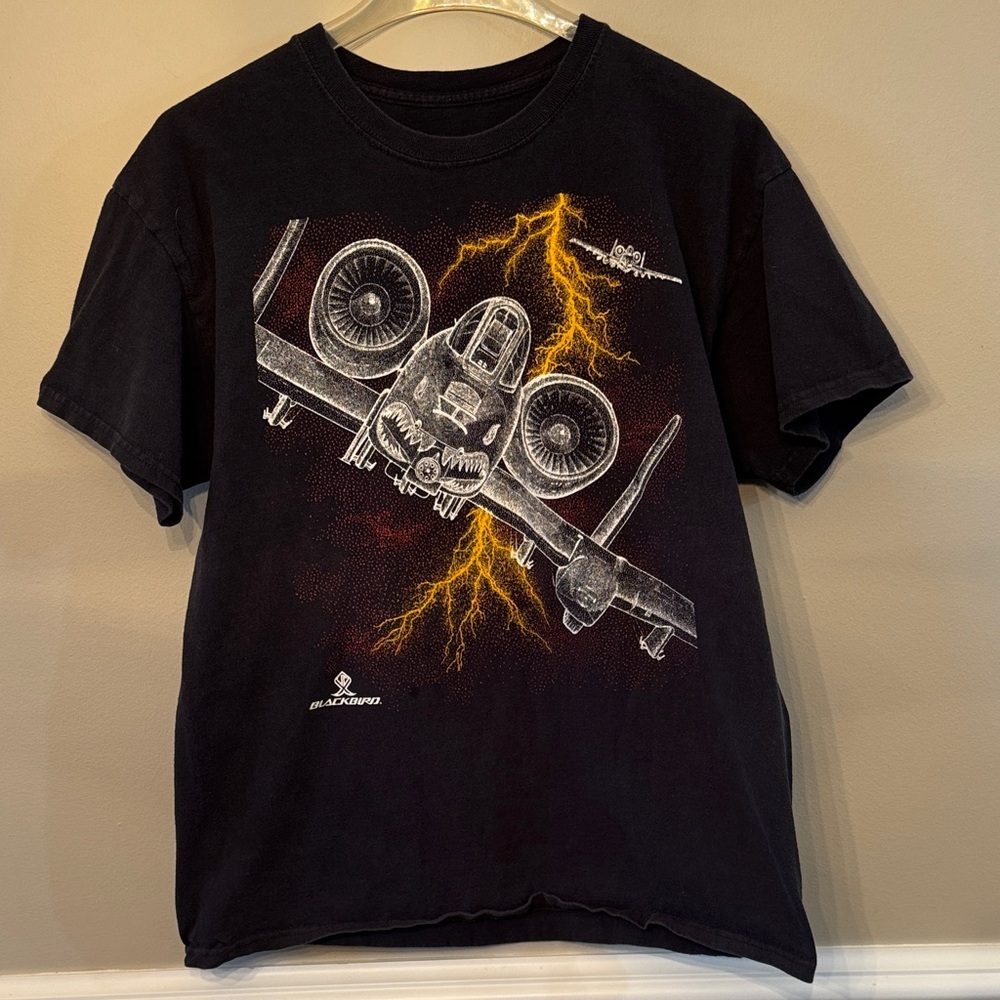 Black Graphic Airplane Tee Blackbird